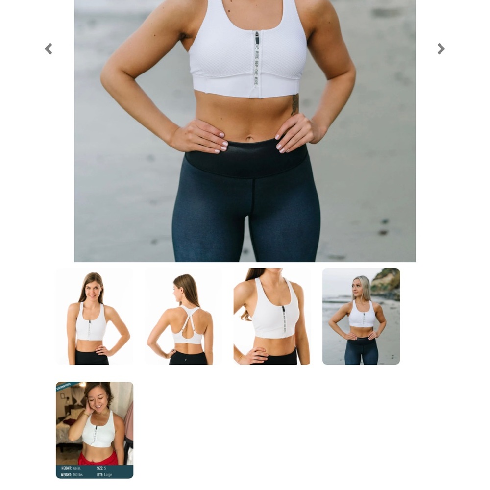 Zyia White Polka Front Zip Adjustable All Star Bra XXL